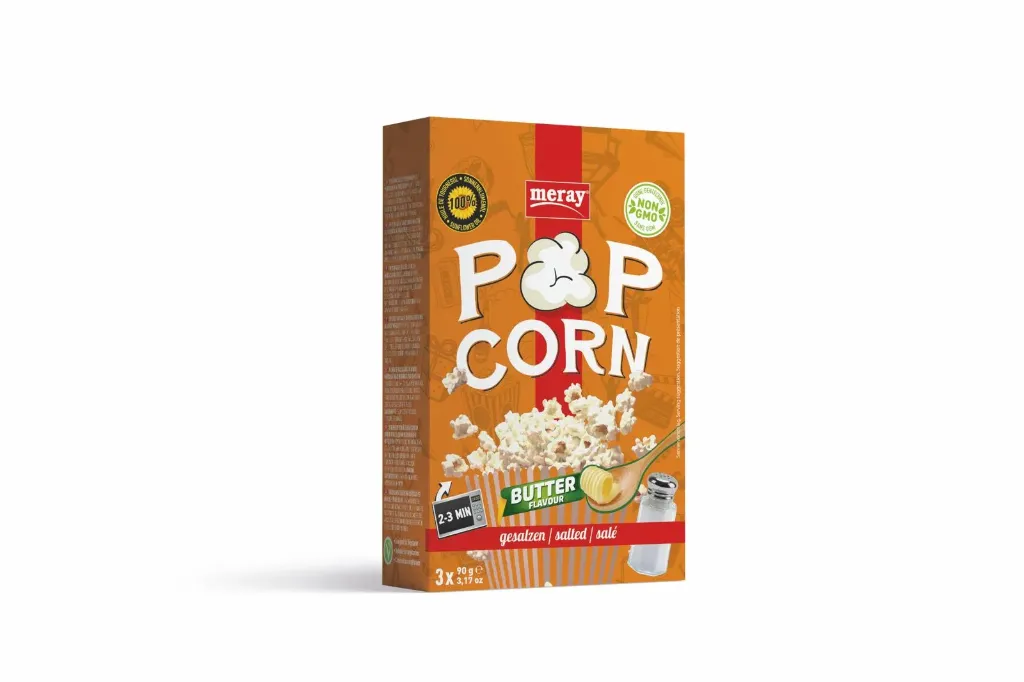 MERAY -  Buttered & Salted microwave popcorn 16x 270g (3x90g)