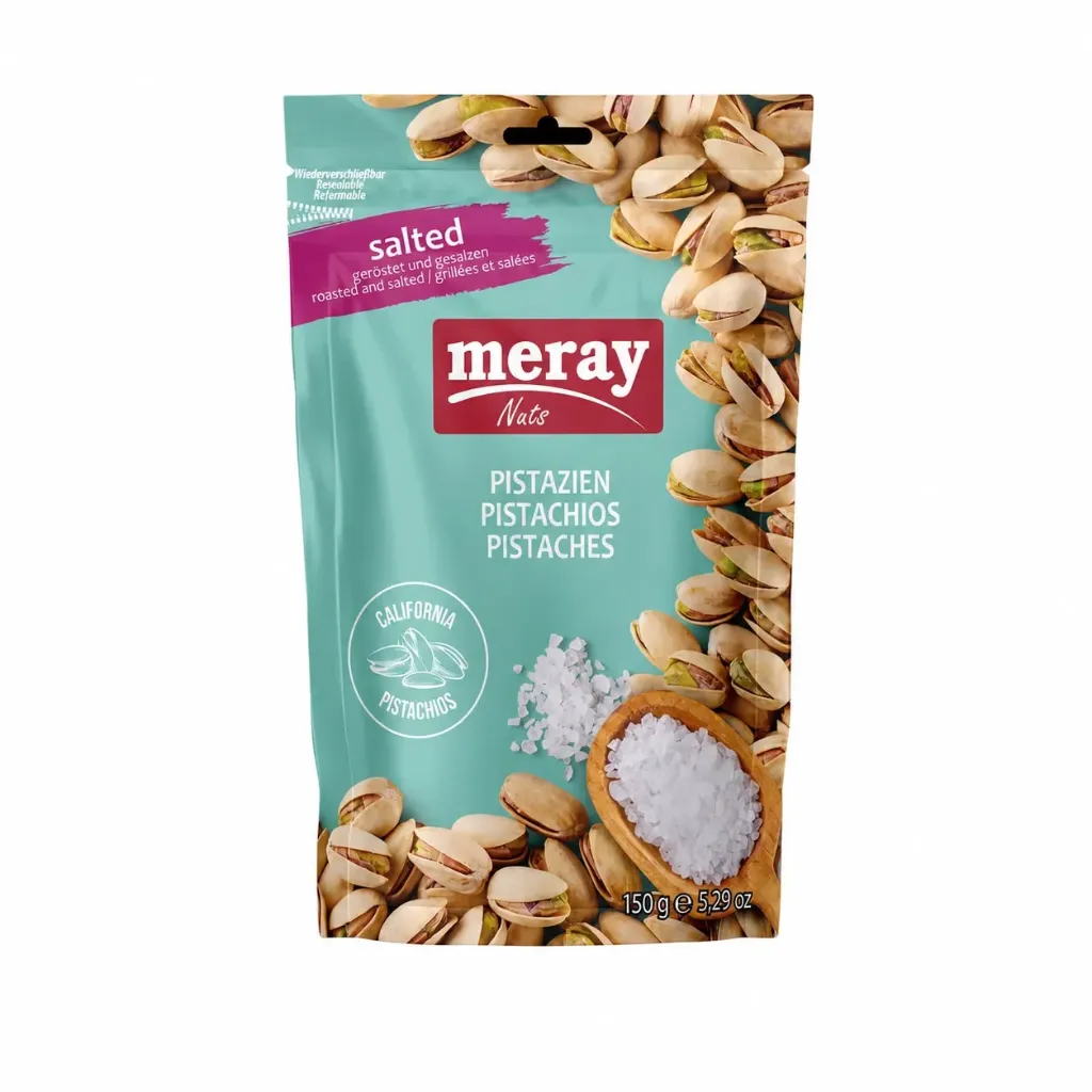 MERAY-PISTACHIOS IN SHELL ROASTED AND SALTED 12X150G