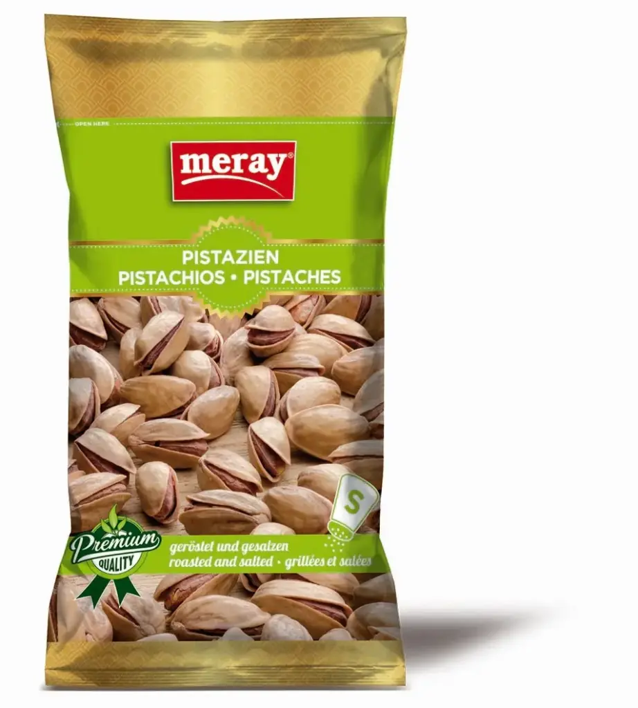 MERAY-PISTACHIOS IN SHELL ROASTED & SALTED 85 G | TAGGRO B.V